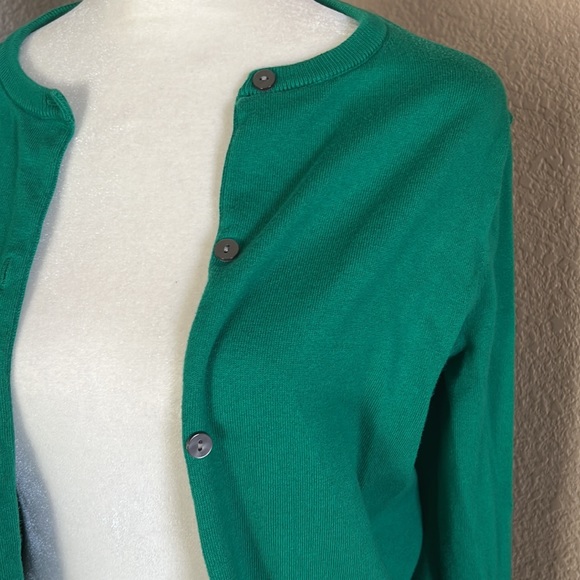 *Lands End - size S (6-8) - Emerald Green cardigan - Picture 2 of 6